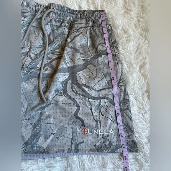 YoungLA Reversible Shorts Men’s XL x 6.5” Tree Camo Mesh Active Gym Athletic - Picture 9 of 14